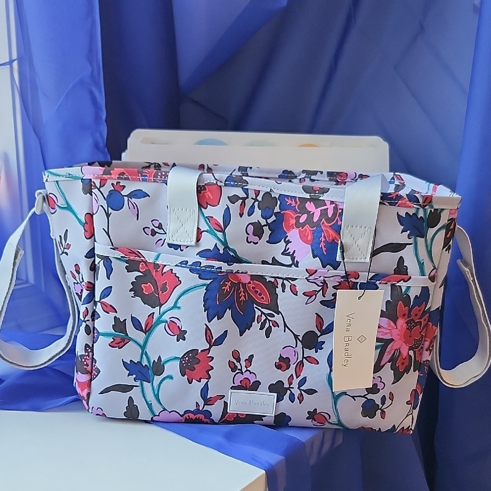 Vera Bradley Pink and Blue Tote Bag Floral Design